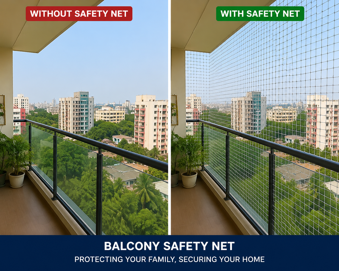 Balcony Invisible Safety Nets